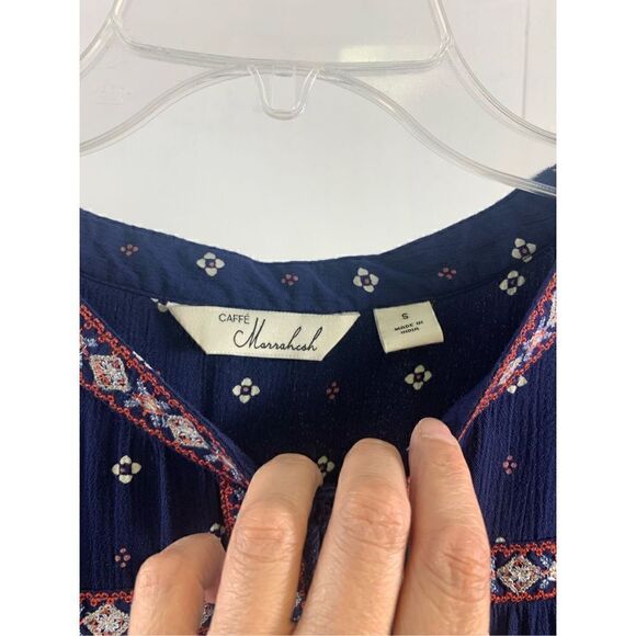 Caffe Marrahcsh Boho Blouse Size S - Picture 7 of 9